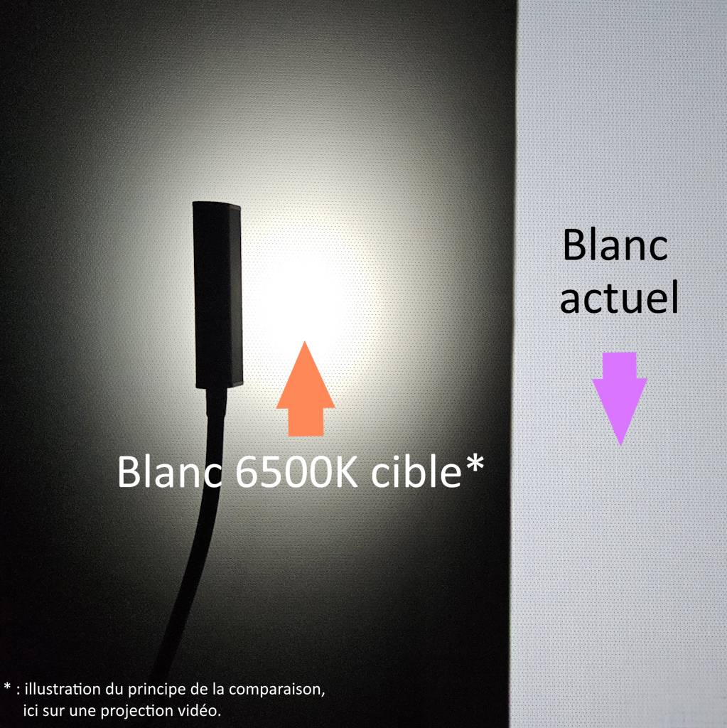 Lumière étalon de blanc 6500K pour calibrage visuel